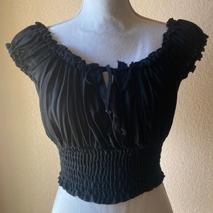 Bettie Page - Black Crop Top - Size 6